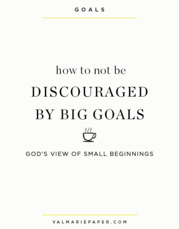 Don’t despise small beginnings. The Lord rejoices to see the work begin.