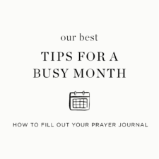 Prayer journal tips for a busy month