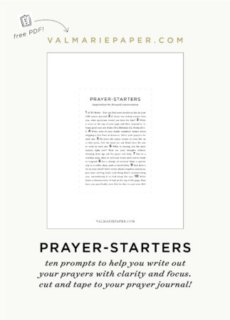 the benefits of writing out your prayers by Val Marie Paper | Valerie Woerner, conversation section, prayer journal, journaling, bullet, printable, diy