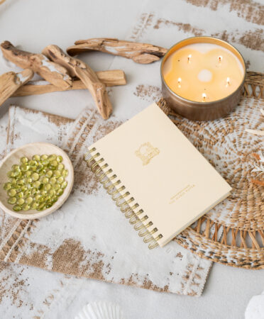 Val Marie Paper 2027 Signature prayer journal in Butter Yellow, a warm buttery cream with gold spiral binding and gold foil emblem